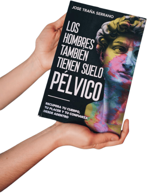 Mano sosteniendo el libro 'Los hombres también tienen suelo pélvico'
